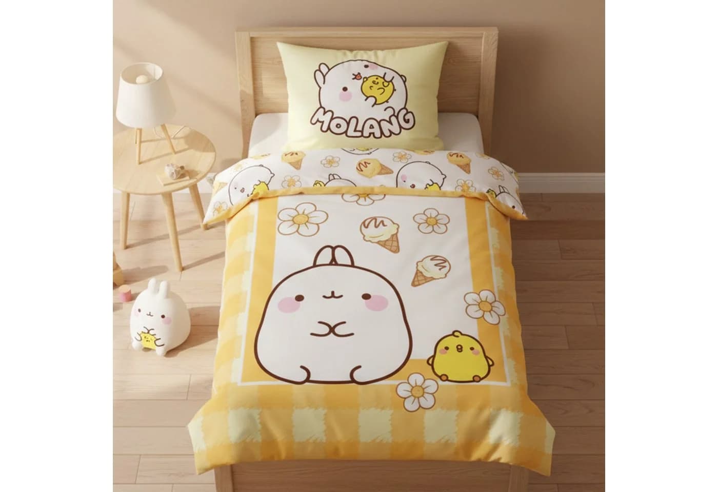 Molang Kinderbettwäsche 135x200 Butter Yellow Renforcé Baumwolle - Bild 2