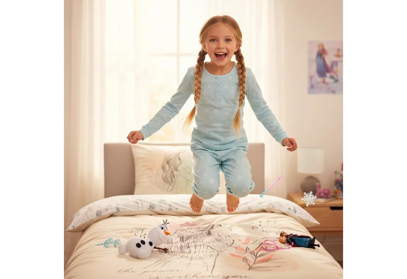 MTOnlinehandel Kinderbettwäsche Disney Frozen 135x200 + 80x80 cm Renforcé - Bild 5