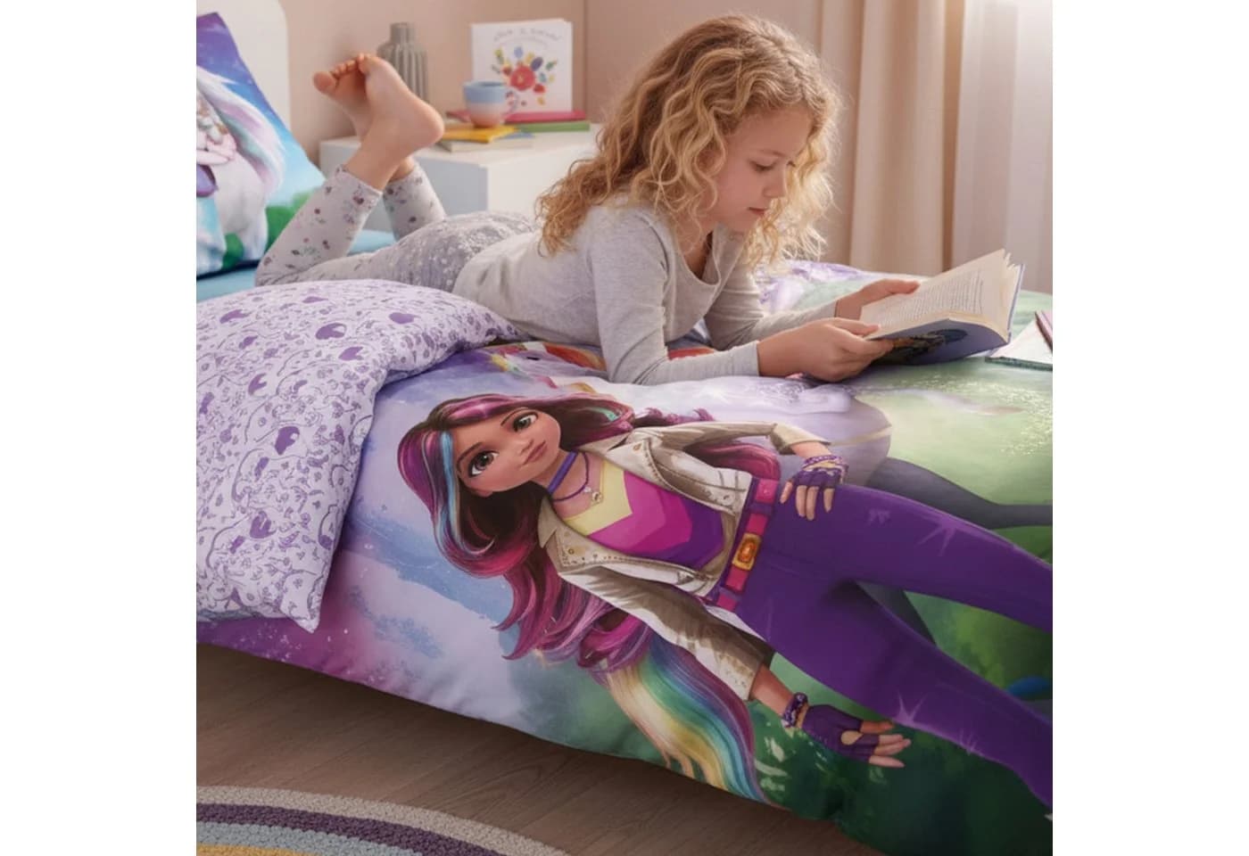 MTOnlinehandel Kinderbettwäsche Unicorn Academy Einhorn Mikrofaser Bunt - Bild 5