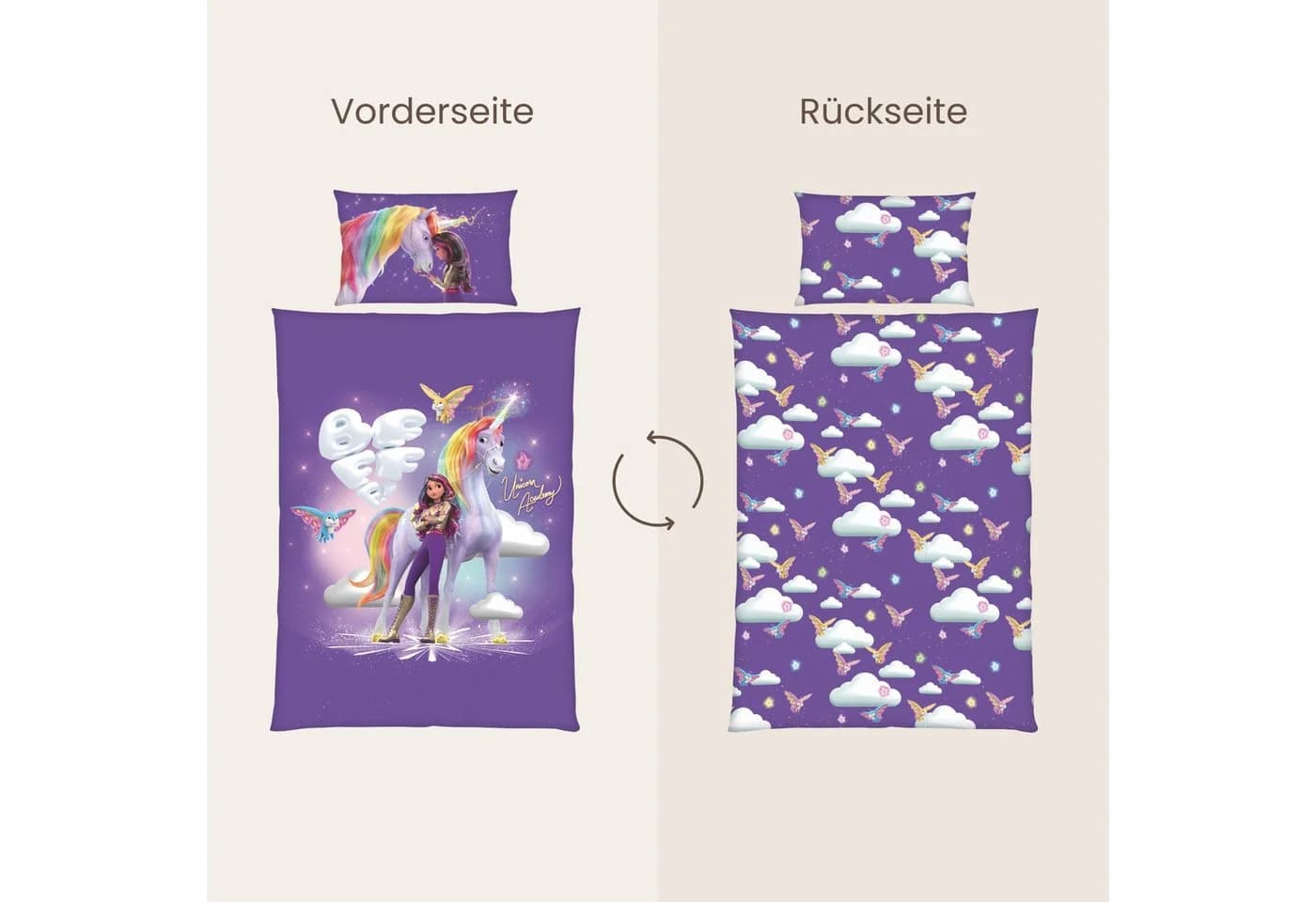 MTOnlinehandel Babybettwäsche Unicorn Academy Renforcé 100% Baumwolle - Bild 3