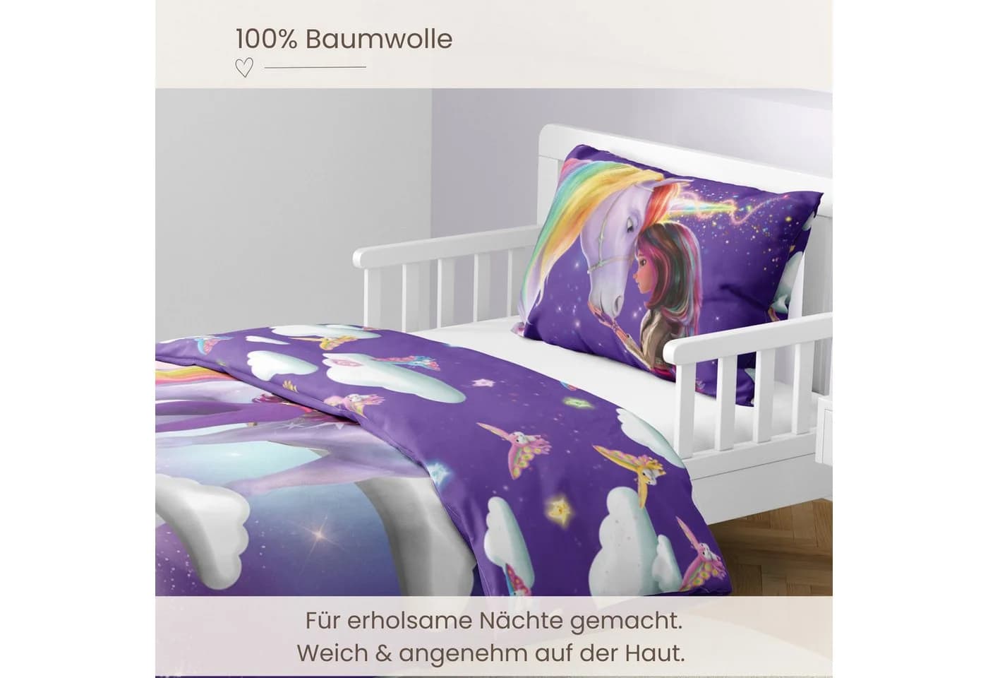 MTOnlinehandel Babybettwäsche Unicorn Academy Renforcé 100% Baumwolle - Bild 4