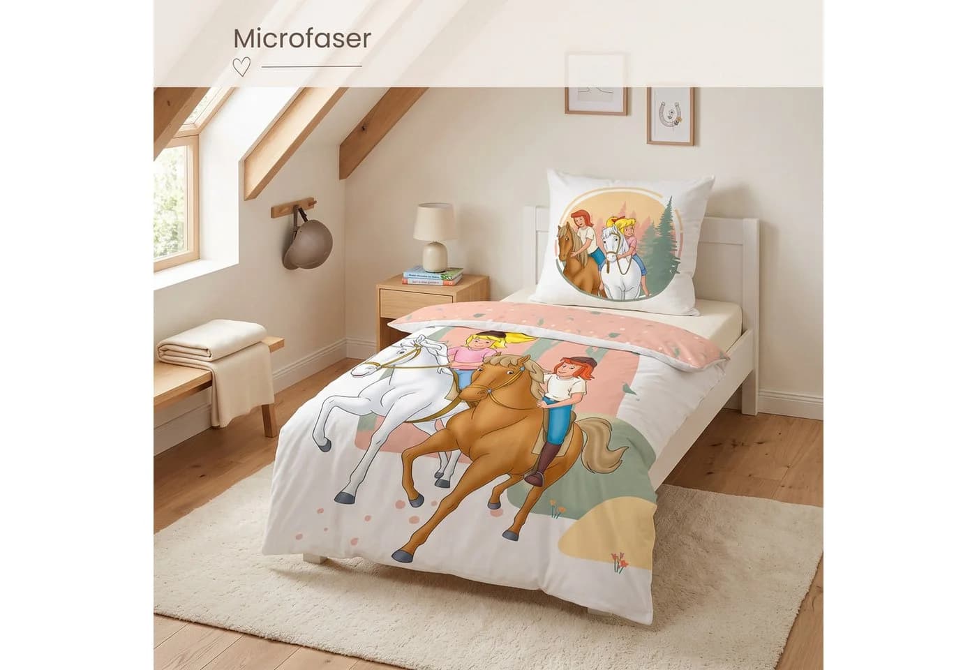 MTOnlinehandel Kinderbettwäsche Bibi & Tina 135x200 cm Mikrofaser Wendedesign - Bild 5