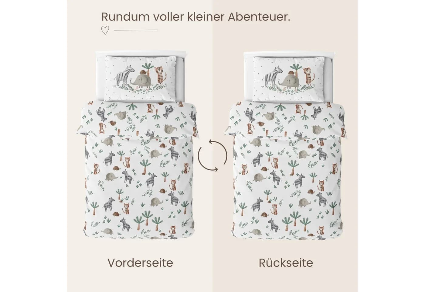 MTOnlinehandel Babybettwäsche Safari 100x135 cm Jersey 100% Baumwolle Bunt - Bild 4