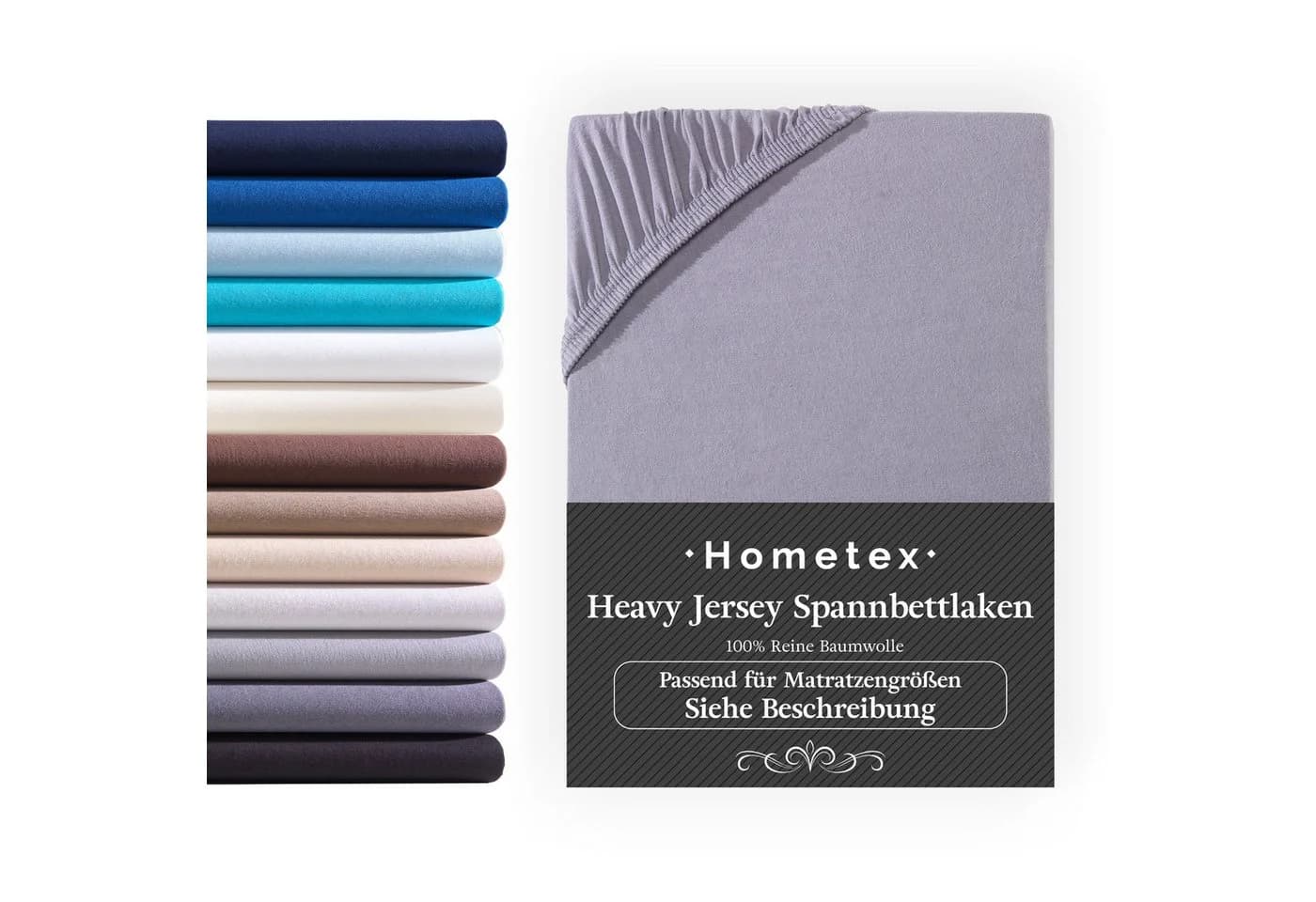 Hometex Premium Textiles Spannbettlaken Grau Jersey 160 g/m² - Bild 2
