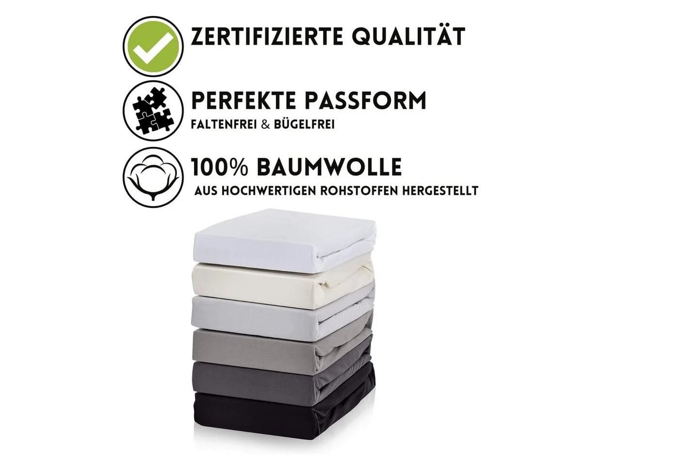 Hometex Premium Textiles Spannbettlaken Grau Jersey 160 g/m² - Bild 3