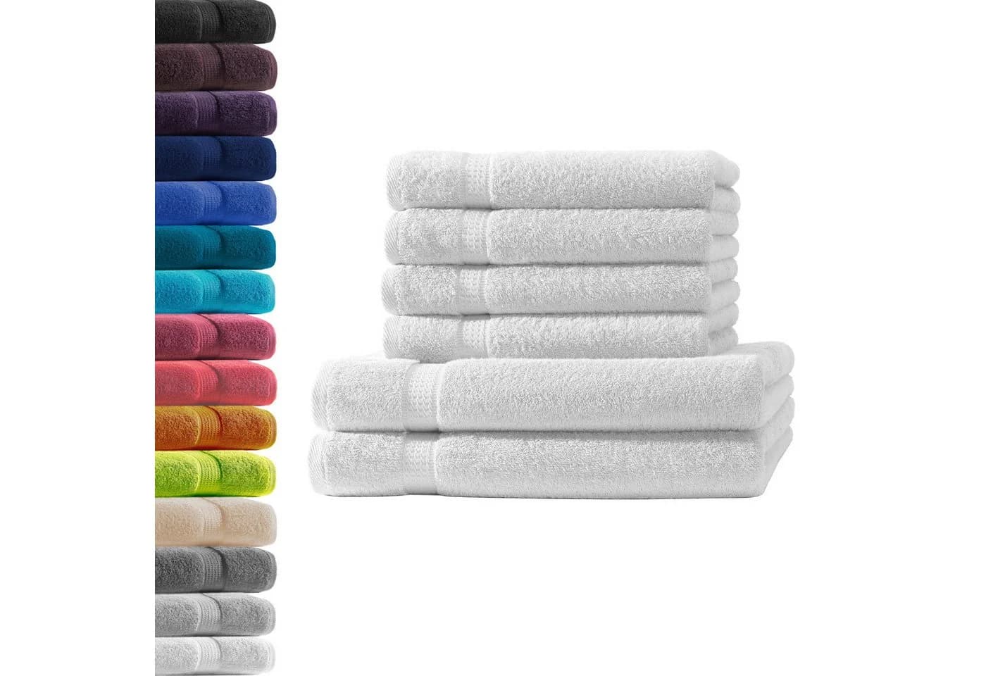 Hometex Premium Textiles Handtuchset Weiß 500 g/m² Baumwolle - Bild 2