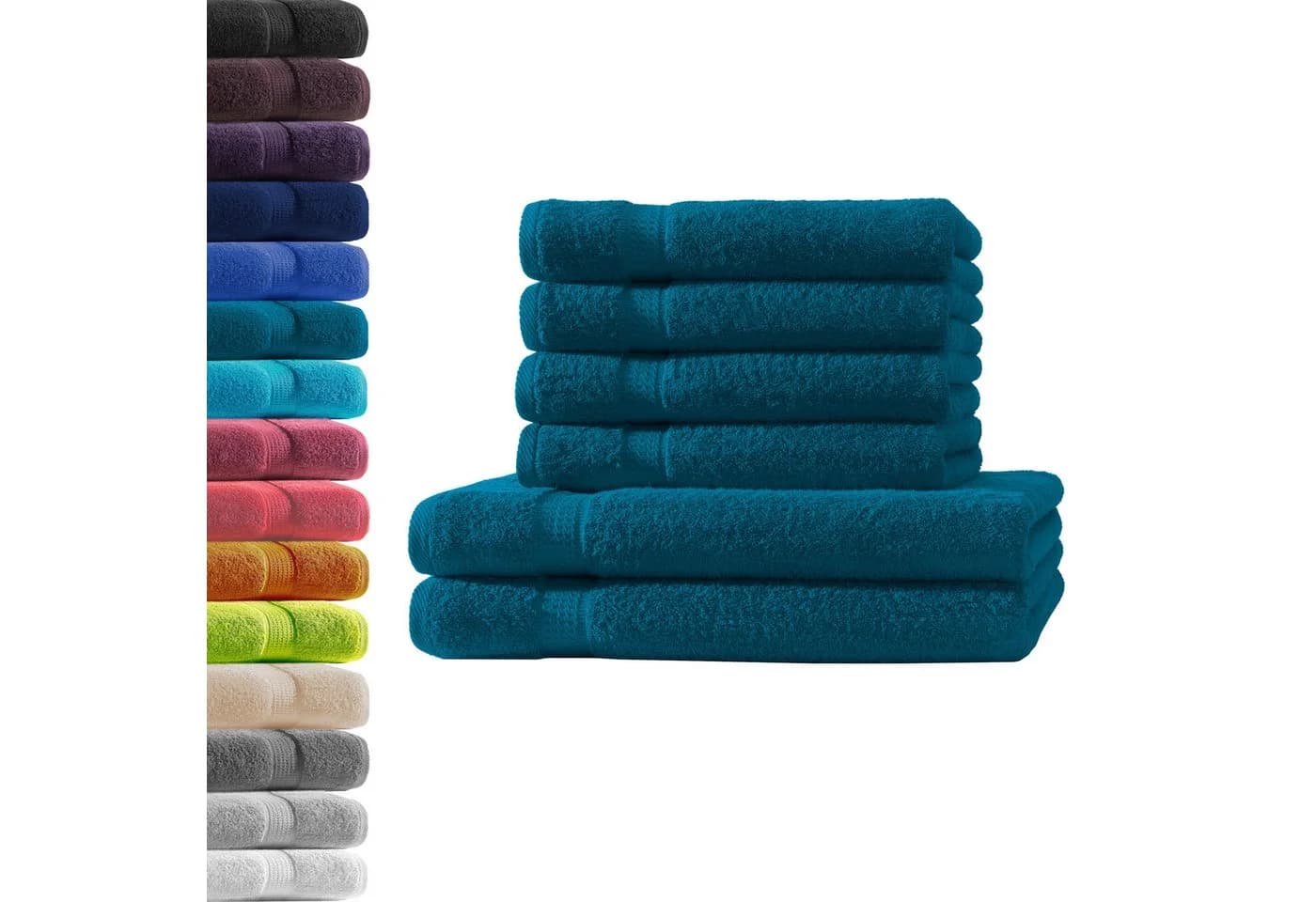 Hometex Premium Textiles Handtuch-Set 6-tlg. Petrol 100% Baumwolle - Bild 2