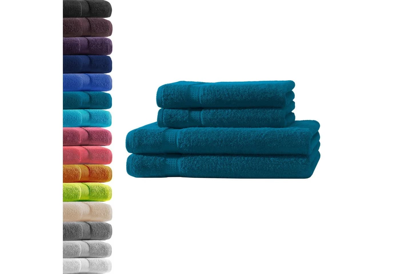 Hometex Premium Textiles Handtuch-Set 500 g/m² 100% Baumwolle Petrol - Bild 2