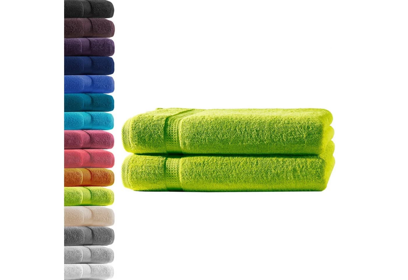 Hometex Premium Textiles Handtuch 100% Baumwolle Grün 500 g/m² Frottee - Bild 2