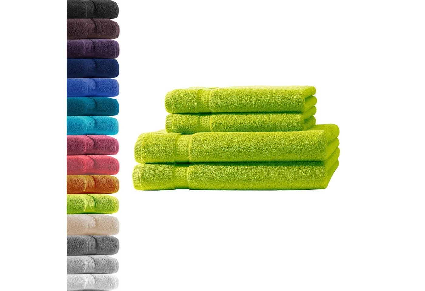 Hometex Premium Textiles Handtuch-Set 500g Apfelgrün Frottee - Bild 2