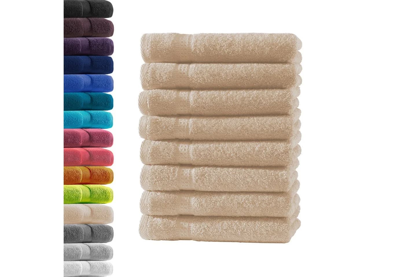 Hometex Premium Textiles Handtuch 500g/m² 100% Baumwolle Beige - Bild 2
