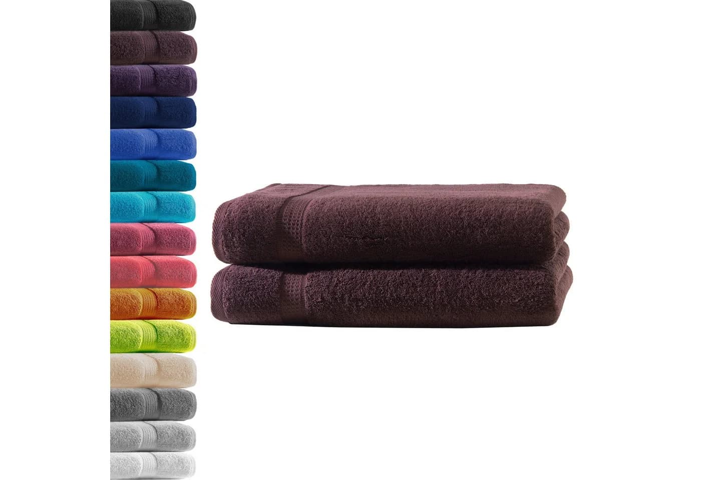 Hometex Premium Textiles Duschtuch 100% Baumwolle 500 g/m² Kaffeebraun - Bild 2