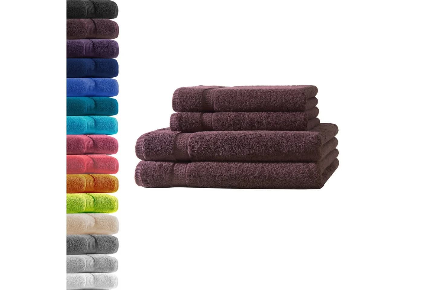 Hometex Premium Textiles Handtuch-Set 500 g/m² Baumwolle Kaffeebraun - Bild 2
