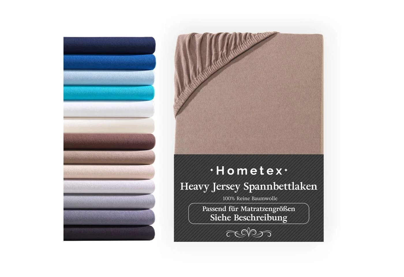 Hometex Premium Textiles Spannbettlaken Jersey Nougatbraun Topper - Bild 2