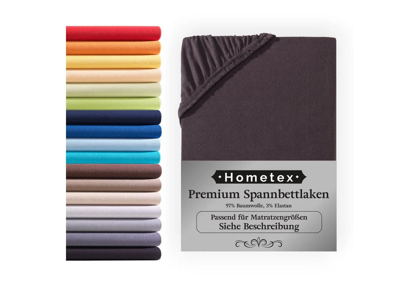 Hometex Premium Textiles Spannbettlaken Schokobraun Jersey 190 g/m² - Bild 2