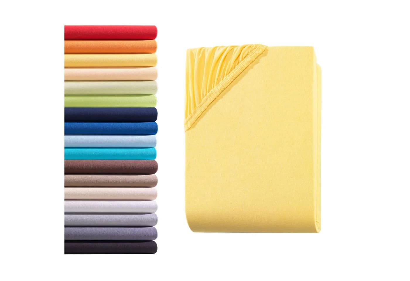 Hometex Premium Textiles Spannbettlaken Jersey 100% Baumwolle Gelb - Bild 2