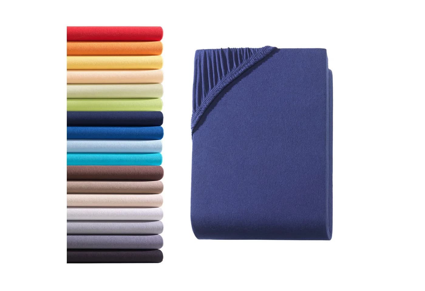Hometex Premium Textiles Spannbettlaken Jersey Navy 100% Baumwolle - Bild 2