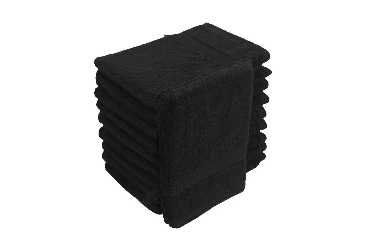 Hometex Premium Textiles Waschhandschuh 100% Baumwolle Schwarz 10er Set - Bild 4