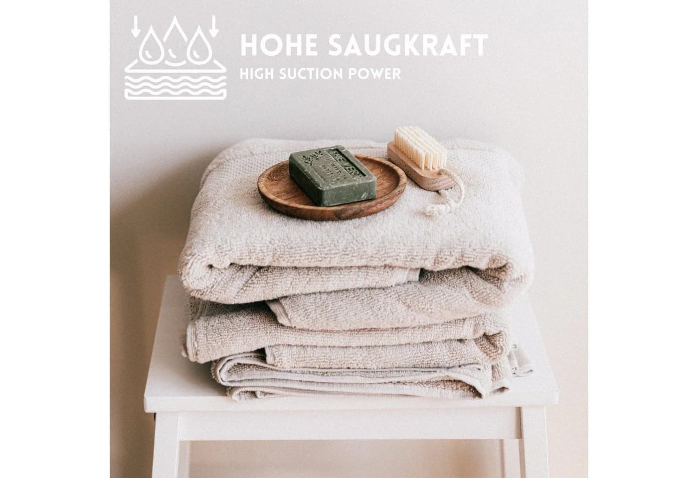 Hometex Premium Textiles Handtuch 4er Set Grau 450 g/m² Bambus-Baumwolle