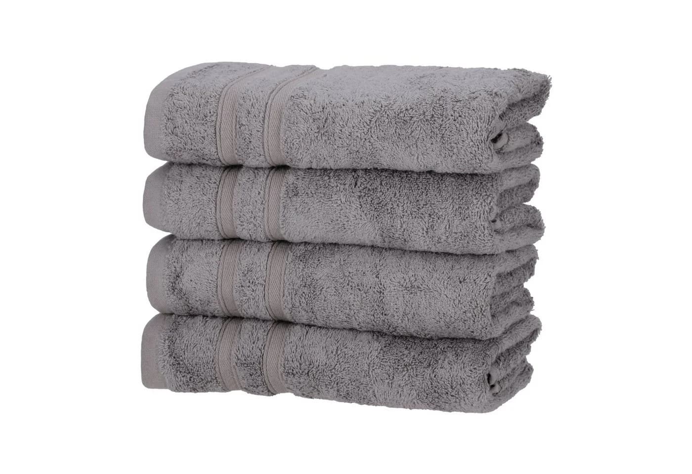 Hometex Premium Textiles Handtuch 4er Set Grau 450 g/m² Bambus-Baumwolle - Bild 2