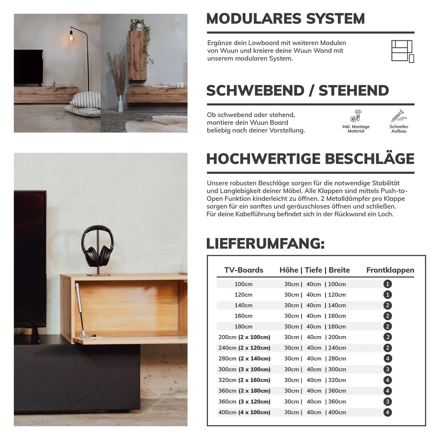 Wuun TV-Board Somero Lowboard Eiche - Bild 3