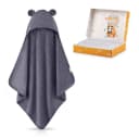 Fuchs & Panda Kapuzenhandtuch Baby 100% Bambus Blau-Grau Bild 2