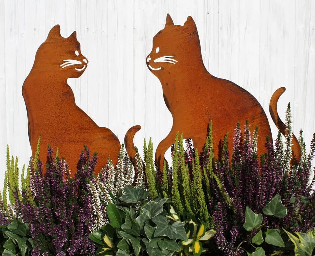 LB H&F Lilienburg Katzen Rost Stecker 2er Set Garten Deko - Bild 2