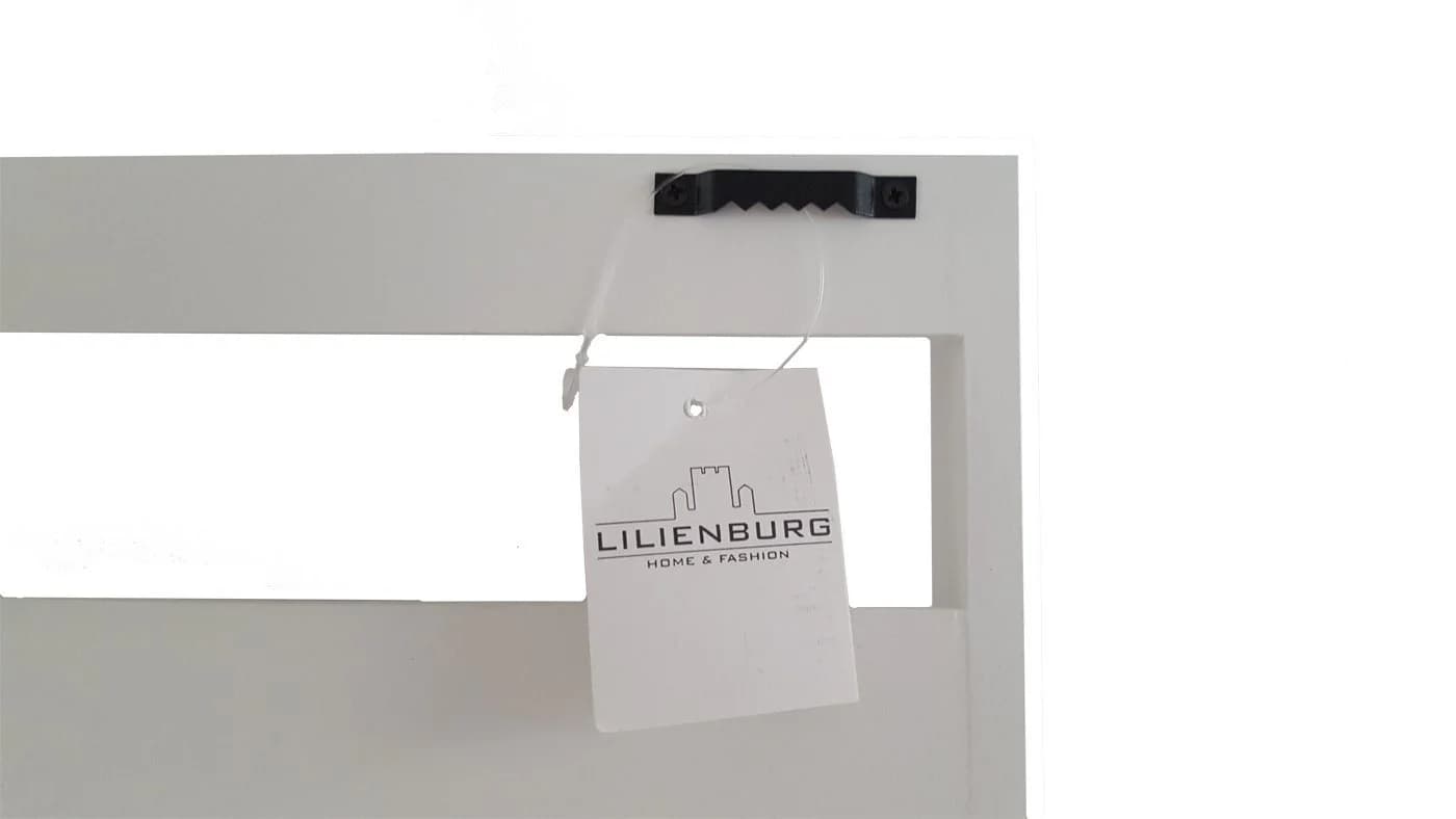 LB H&F Lilienburg Schlüsselbrett Weiß Holz mit 4 Haken & Ablage - Bild 4