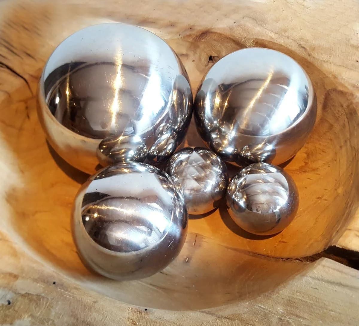 LB H&F Lilienburg Dekokugel 6er Set Schwimmkugel Silber Metall