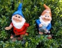 LB H&F Lilienburg Dekofigur 2er SET Gartenzwerge Blau Braun Bild 1