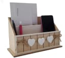 LB H&F Lilienburg Briefablage Holz mit weißen Herzen Bild 2