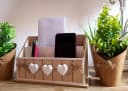 LB H&F Lilienburg Briefablage Holz mit weißen Herzen Bild 5