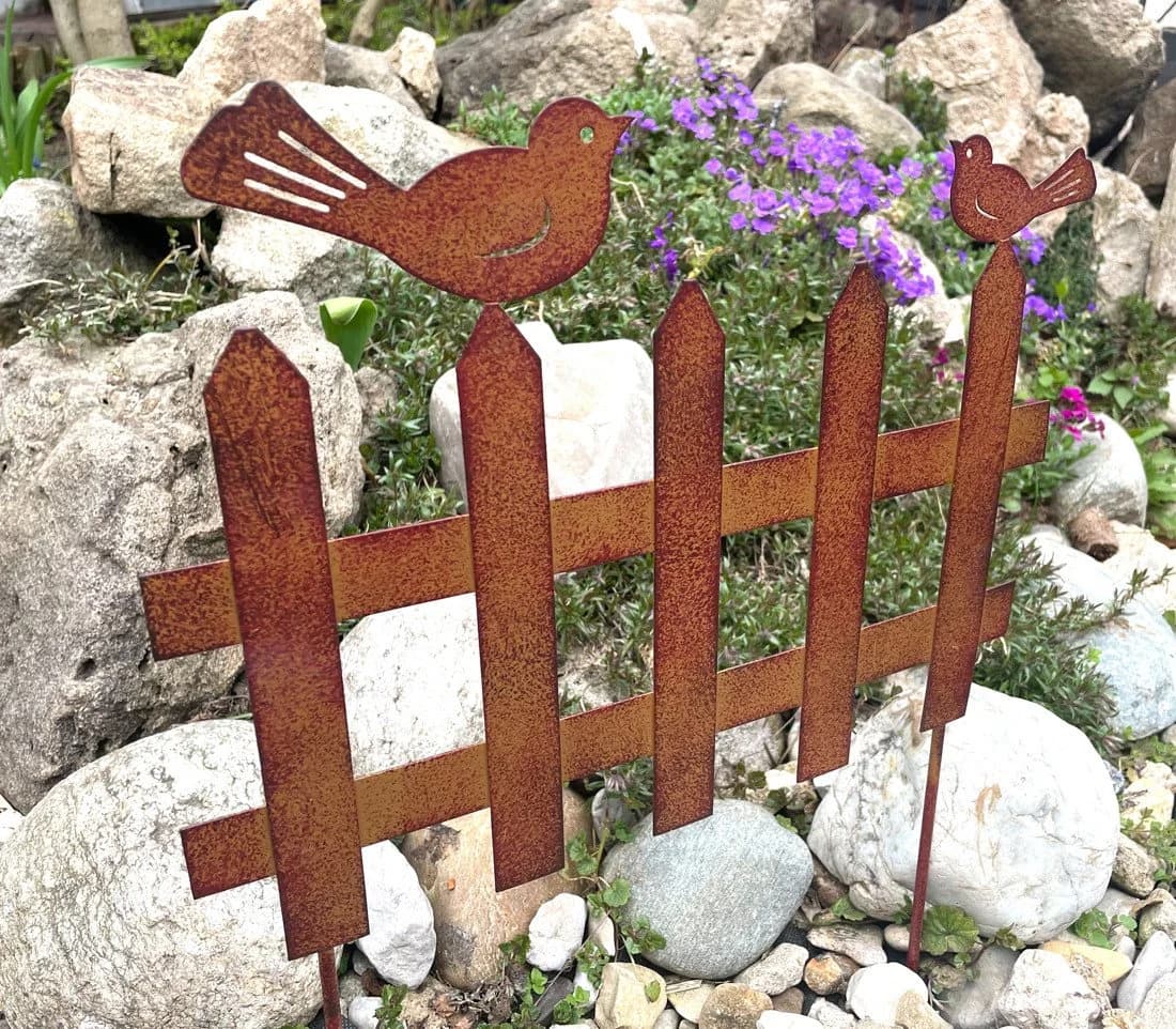 LB H&F Lilienburg Gartenstecker Vogel Rost Optik Metall - Bild 2