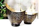 LB H&F Lilienburg Teelichthalter 2er Set Metall Schwarz Gold Kupfer Bild 1