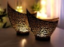 LB H&F Lilienburg Teelichthalter 2er Set Metall Schwarz Gold Kupfer Bild 2
