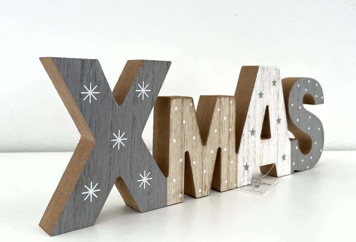 LB H&F Lilienburg Deko-Schriftzug XMAS aus Holz, weiß - Bild 3