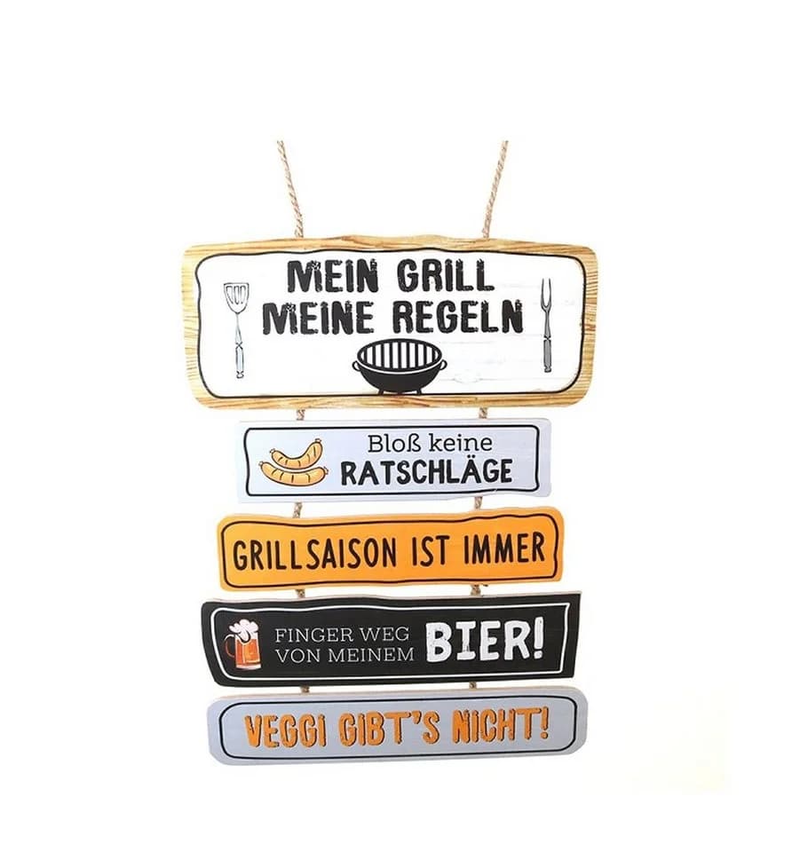 LB H&F Lilienburg BBQ Grillplatz-Schild Holz XL Grillen Bier Männer - Bild 2