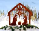 LB H&F Lilienburg Weihnachtskrippe Metall Rostoptik Gartenstecker Bild 2