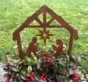 LB H&F Lilienburg Weihnachtskrippe Metall Rostoptik Gartenstecker Bild 3