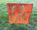 LB H&F Lilienburg Dekosäule Metall Rost Gartenstecker Blumen Schmetterling Bild 1
