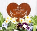 LB H&F Lilienburg Grabherz Rost Metall Wetterfest mit Spruch Bild 1