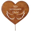 LB H&F Lilienburg Grabherz Rost Metall Wetterfest mit Spruch Bild 2