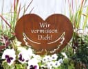 LB H&F Lilienburg Grabherz Rost Metall Wetterfest mit Spruch Bild 4