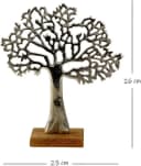 LB H&F Lilienburg Dekofigur Baum des Lebens Silber Alu Holzsockel Bild 3