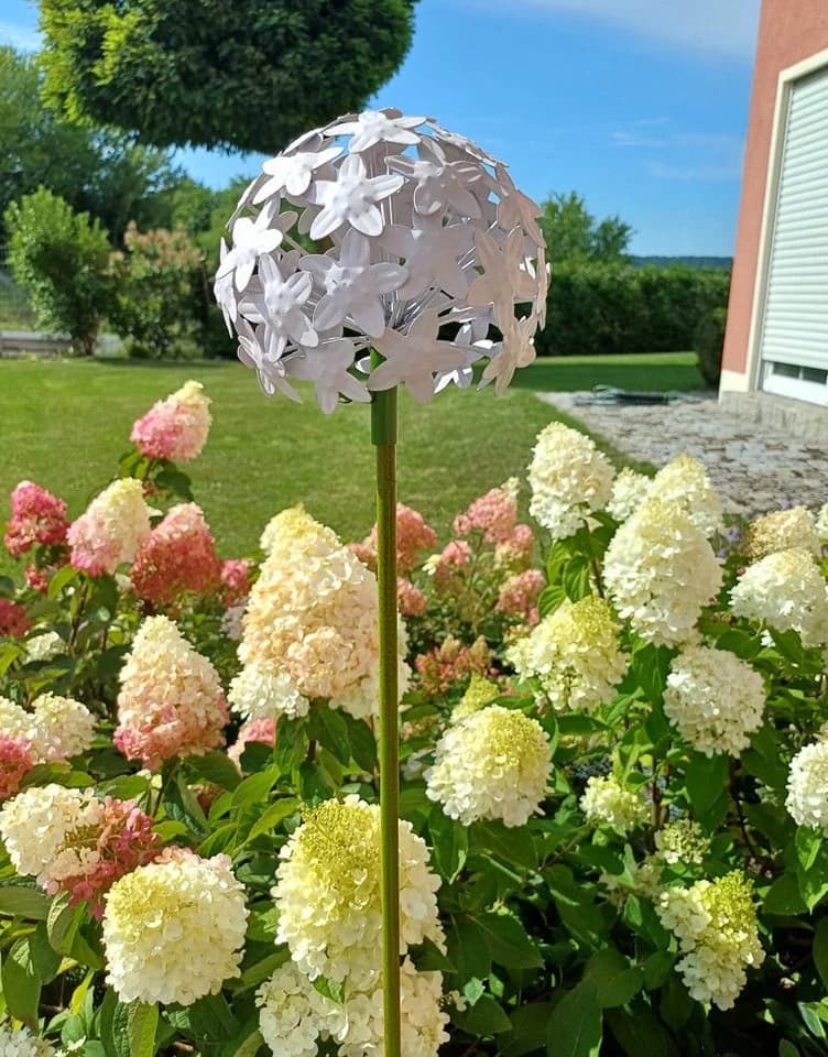 LB H&F Lilienburg Gartenstecker Blume Metall Weiß Wetterfest - Bild 3