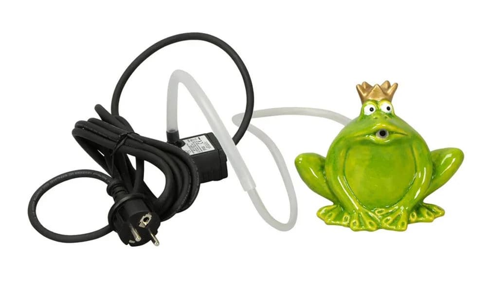 LB H&F Lilienburg Frosch Wasserspeier mit Pumpe, grün, wetterfest - Bild 5