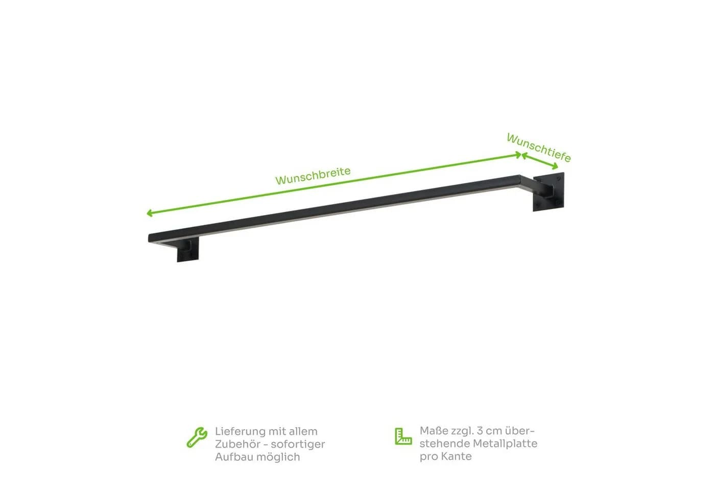 SIMPLE LINE Kleiderstange Industrial Design Schwarz