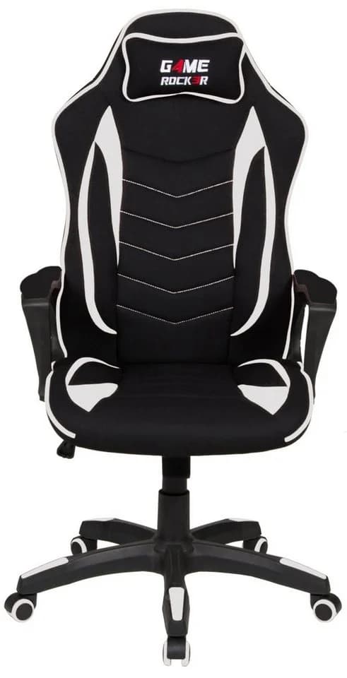 DUO COLLECTION Game-Rocker R-10 Gaming-Stuhl Schwarz/Weiß mit Nackenkissen