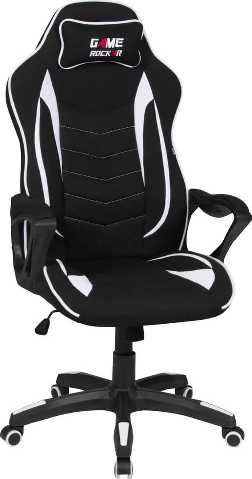 DUO COLLECTION Game-Rocker R-10 Gaming-Stuhl Schwarz/Weiß mit Nackenkissen - Bild 2