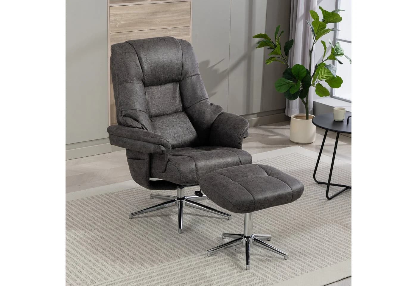 TV-Sessel Burnaby Anthrazit mit Hocker und Relaxfunktion - Bild 2